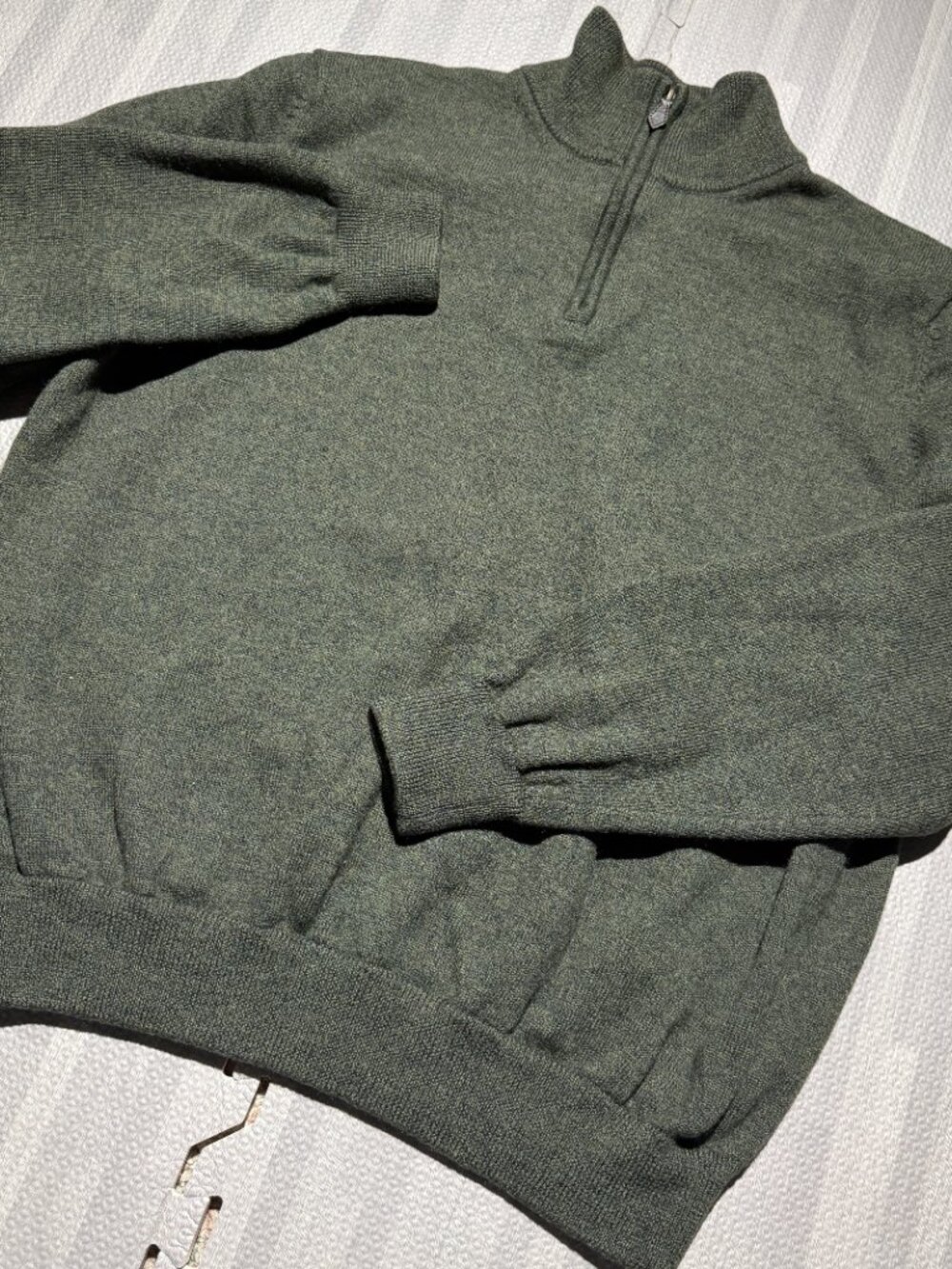 Brooks Brothers 346 Men’s XXL Green 100% Merino Wool Quarter Zip Sweater